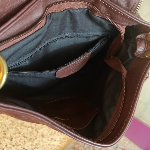 BORSE IN PELLE BOHEMIAN Brown Tooled Leather Crossbody Handbag! Great condition! - Picture 10 of 12